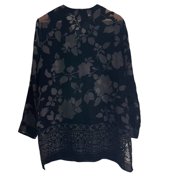 Norton McNaughton Blouse 12 Y2K Burnout Velvet Vampy Whimsigoth Fairy Grunge - Picture 2 of 7